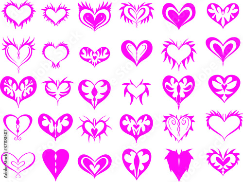 30 Jagged Alternative Heart Logo Illustrations Collection