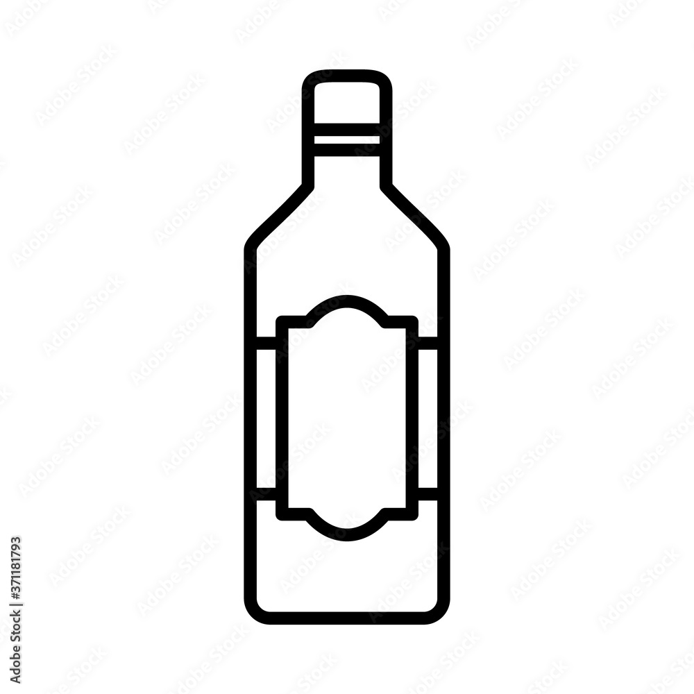 bottle of liquor icon, line style bottle of liquor icon, line style