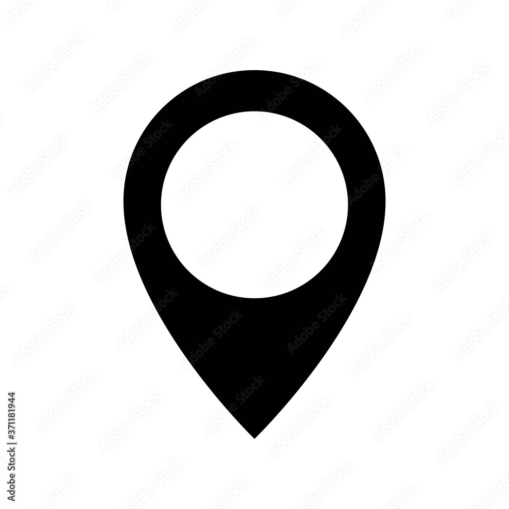 Location pin icon, map label mark black simple middle Location pin icon, map label mark black simple middle