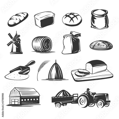 Illustration of bread set.
