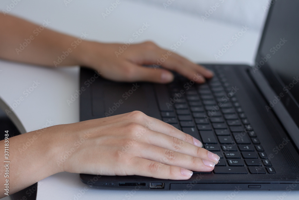 Young businesswoman working from home. Young businesswoman working from home.