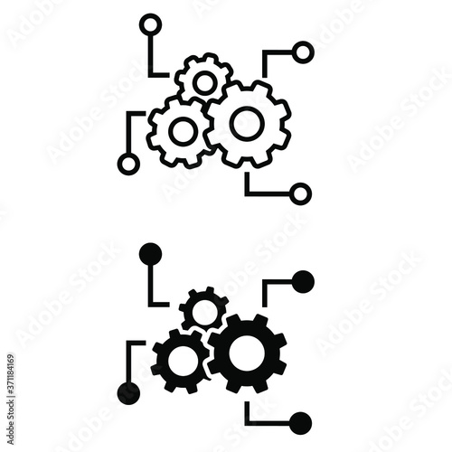 Function settings icon vector set. editable illustration sign collection. automated system symbol.