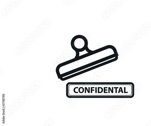 Stamp icon with the word confidential 