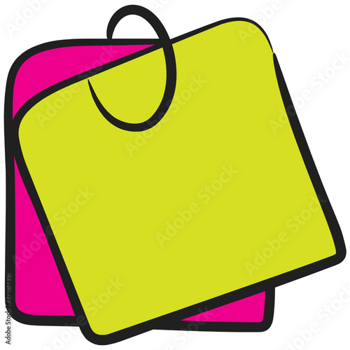
Memos and paper post to write the todo items, sticky notes doodle icon
