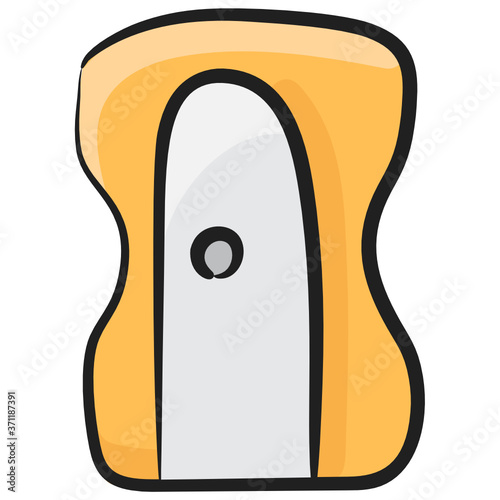 
A pencil sharpener commonly used students, doodle vector 
