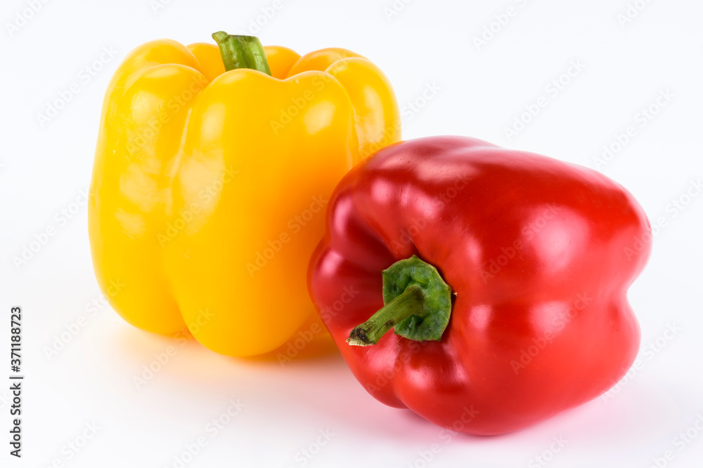 red, yellow bell pepper isolated on white background red, yellow bell pepper isolated on white background
