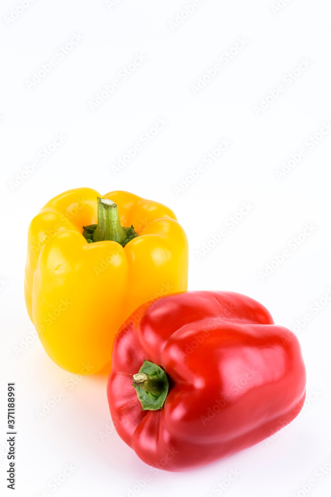 red, yellow bell pepper isolated on white background red, yellow bell pepper isolated on white background