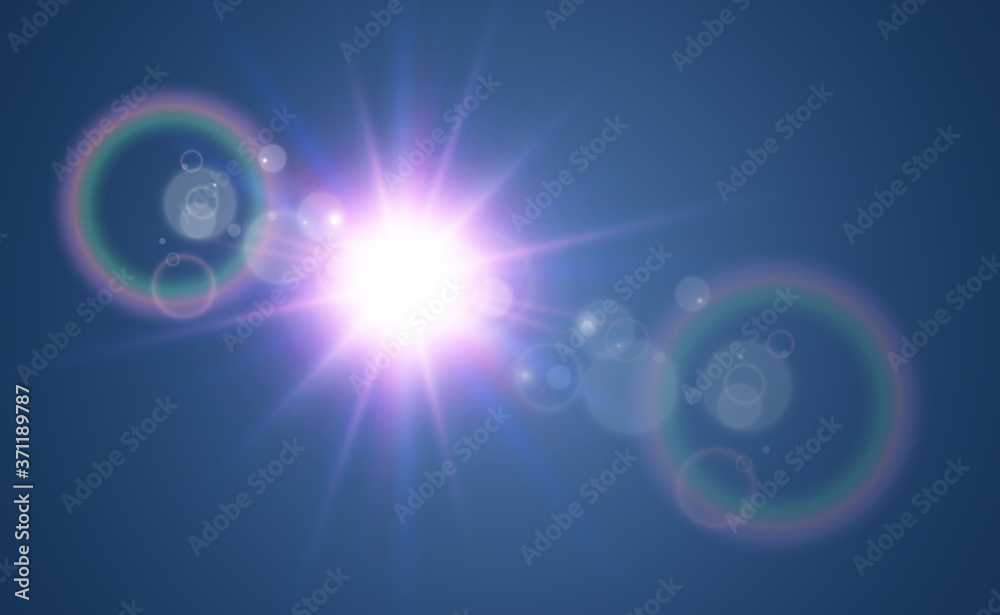 Bright beautiful star.Vector illustration of a light effect on a transparent background. Bright beautiful star.Vector illustration of a light effect on a transparent background.