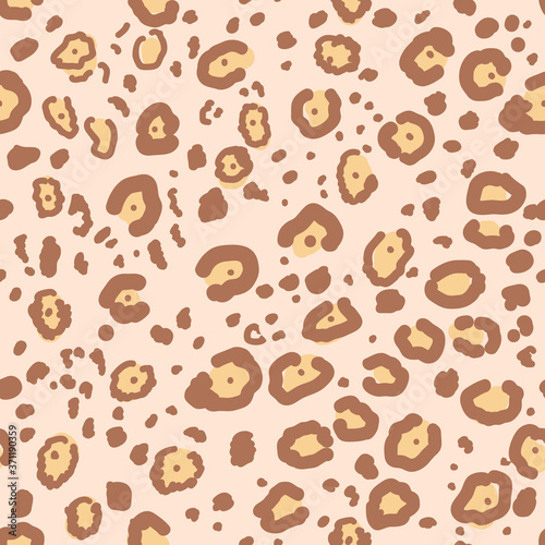 Leopard spotted texture vector illustration. Seamless pattern