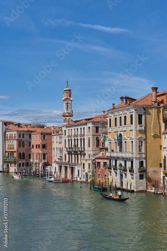 Buildings in Venice, Italy. Grand canal in Venice. View from Rialto bridge