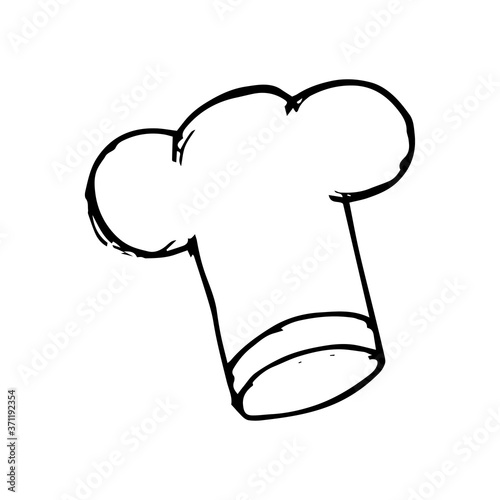 Chef hat hand drawn icon vector