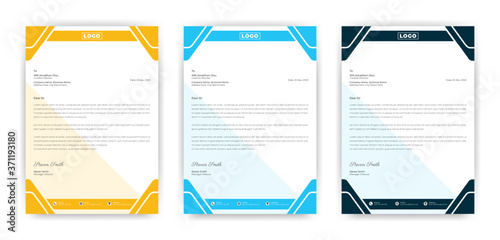 Unique style letterhead templates for your Business. Letterhead design for your project, Vector design illustration.