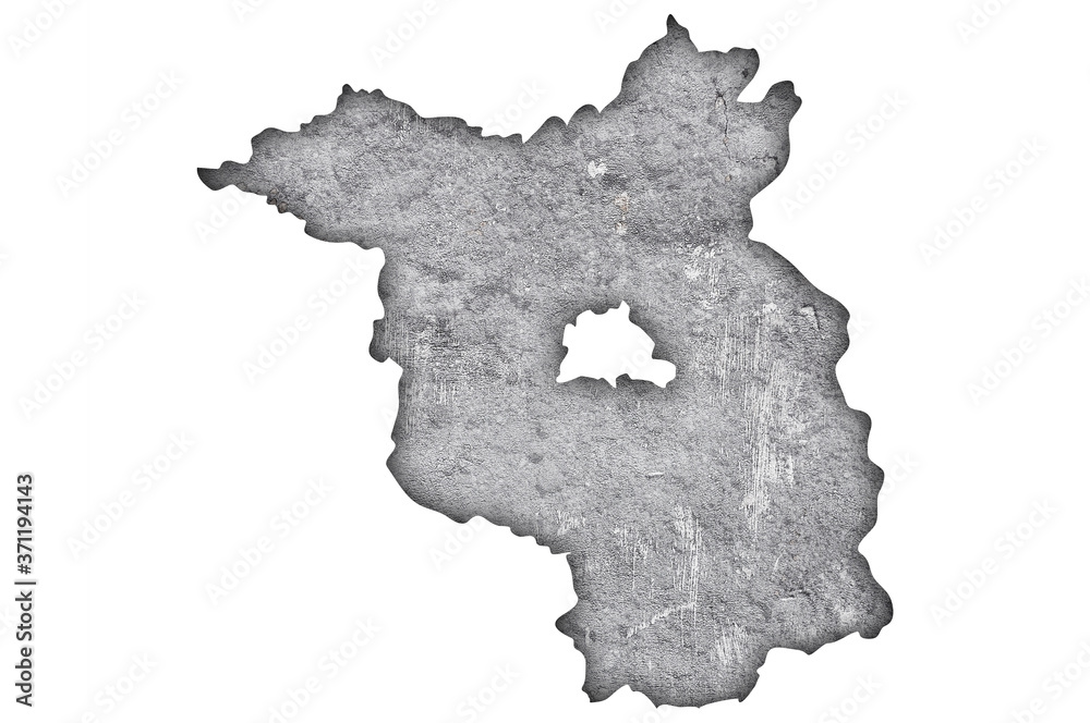 Karte von Brandenburg auf verwittertem Beton Karte von Brandenburg auf verwittertem Beton