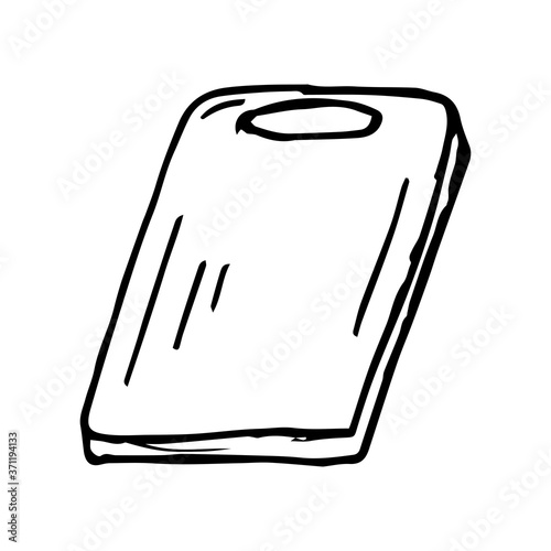 Cutting board hand drawn icon vector