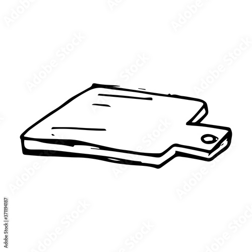 Cutting board hand drawn icon vector