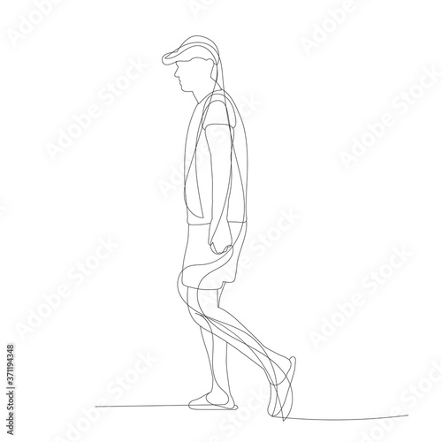 vector  isolated  sketch  continuous line drawing child girl