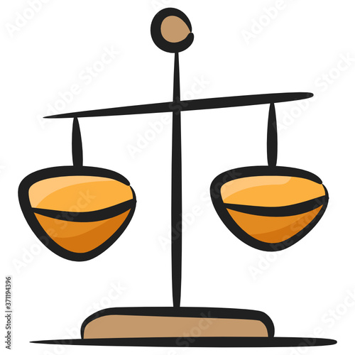 
Balance scale icon, vector of weighing scale design 
