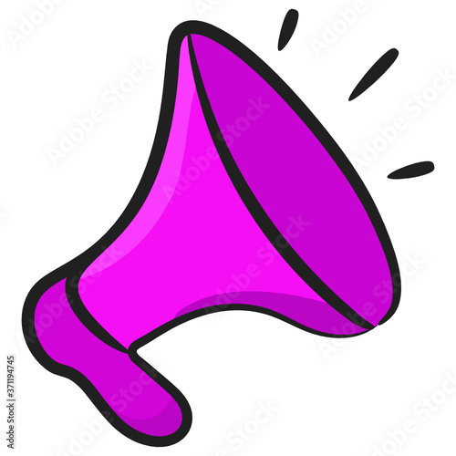  An icon design of campaign, doodle icon of megaphone 