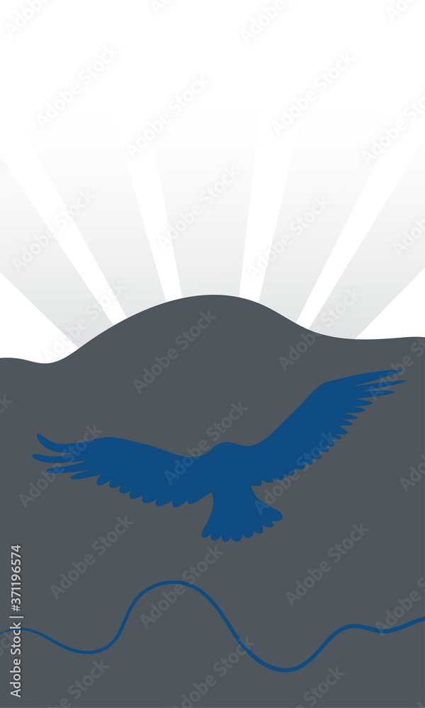 Vector abstract flat illustration. Gray and blue and white picture. Vector abstract flat illustration. Gray and blue and white picture.