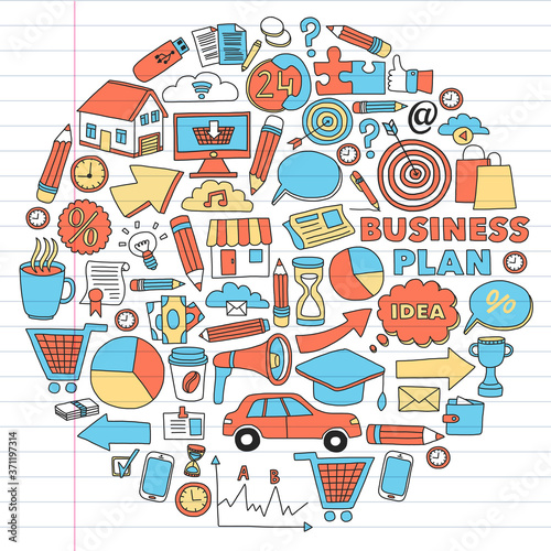 Business and finance online education vector pattern. Start up and innovations