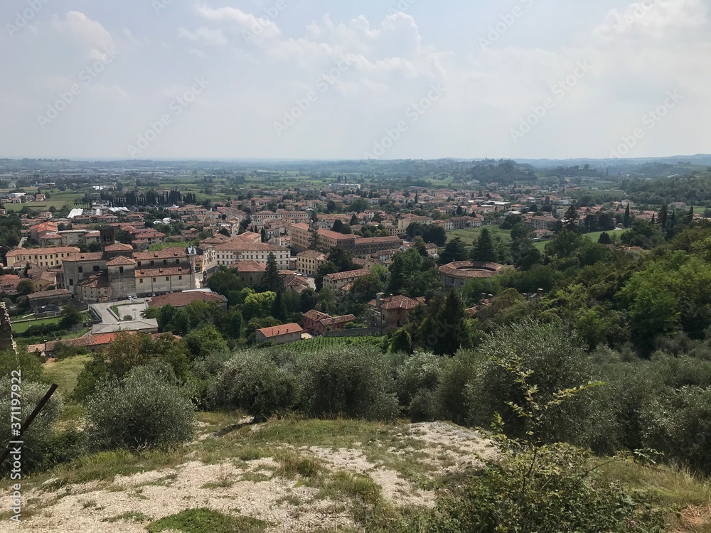 panoramic view of the city of vittorio veneto italy