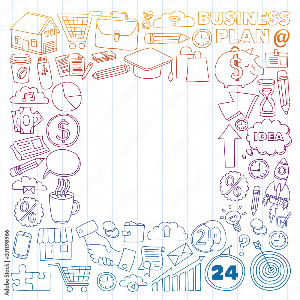 Business and finance online education vector pattern. Start up and innovations Business and finance online education vector pattern. Start up and innovations