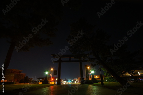 A night view of Torii, Japanese Shrine, Shimane