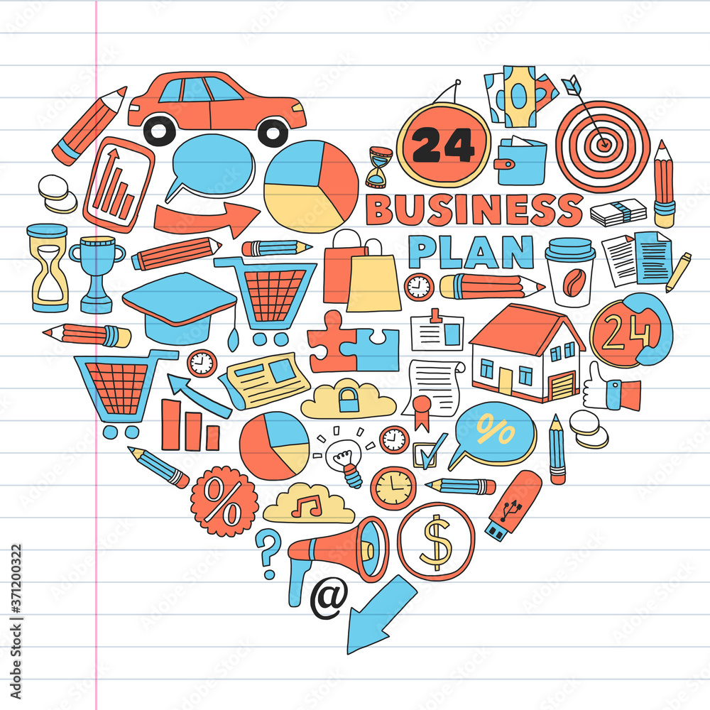 Fototapeta premium Business and finance online education vector pattern. Start up and innovations