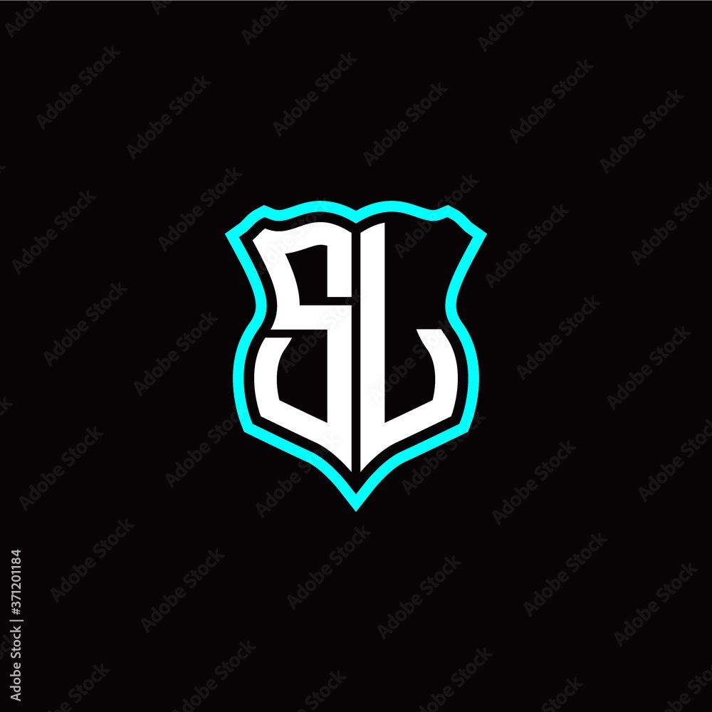 Initial S L letter with shield style logo template vector Initial S L letter with shield style logo template vector