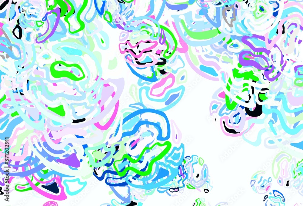 Fototapeta premium Light Multicolor vector background with abstract shapes.