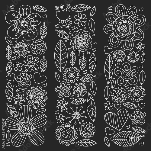 Wallpaper Mural Flowers vector pattern. Background for wedding design, coloring page, book. Torontodigital.ca