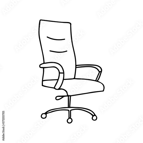 Beautiful hand drawing office chair is on a white background