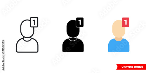 Request icon of 3 types color, black and white, outline. Isolated vector sign symbol.