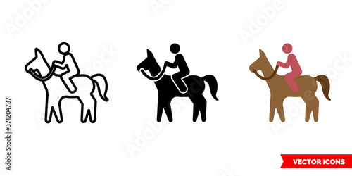 Ride icon of 3 types color, black and white, outline. Isolated vector sign symbol.