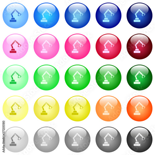 Robot arm icons in color glossy buttons