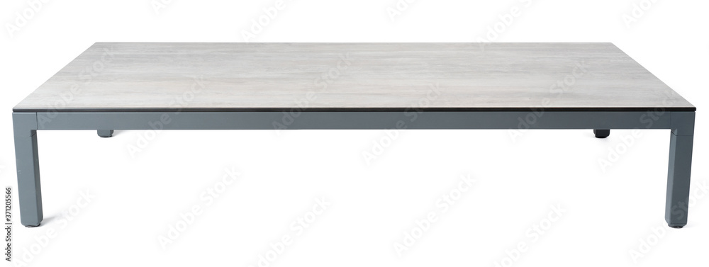 Big square table on white background close up Big square table on white background close up
