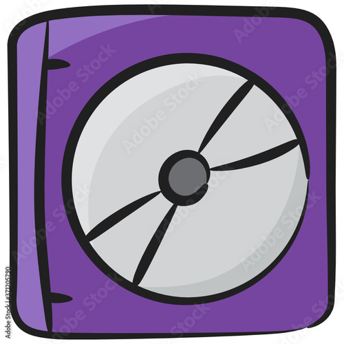 
Doodle style icon of hard drive, data temporary storage device 

