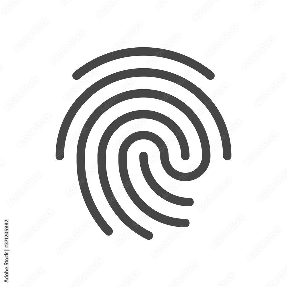 Fingerprint icon in isolated on white background. Vector illustration. Fingerprint icon in isolated on white background. Vector illustration.