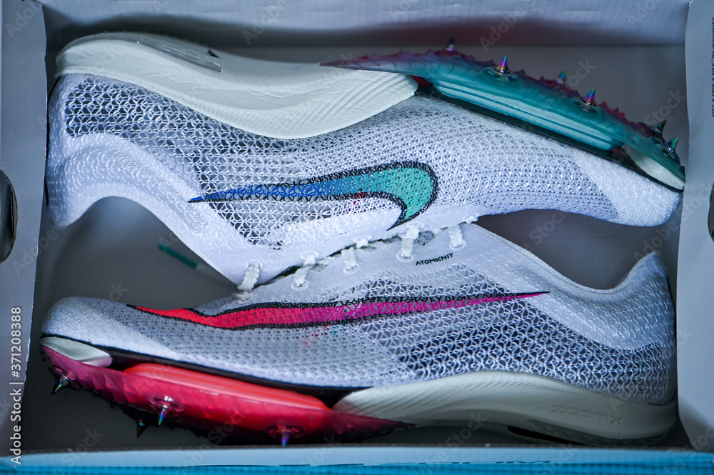 NEW YORK, USA, AUGUST 13, 2020 Nike Air Zoom Victory, distance track