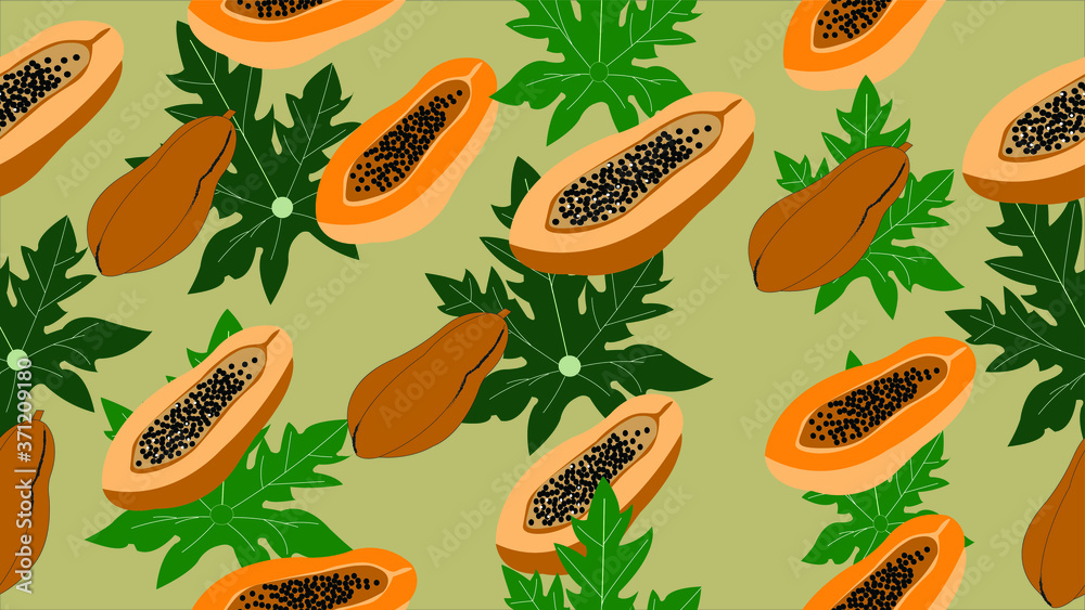 papaya seamless pattern vector illustration papaya seamless pattern vector illustration