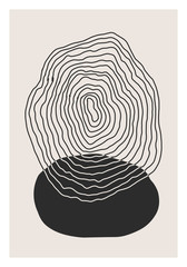 Papier peint photo Minimaliste art Tracé linéaire abstrait au style contemporain  © C Design Studio