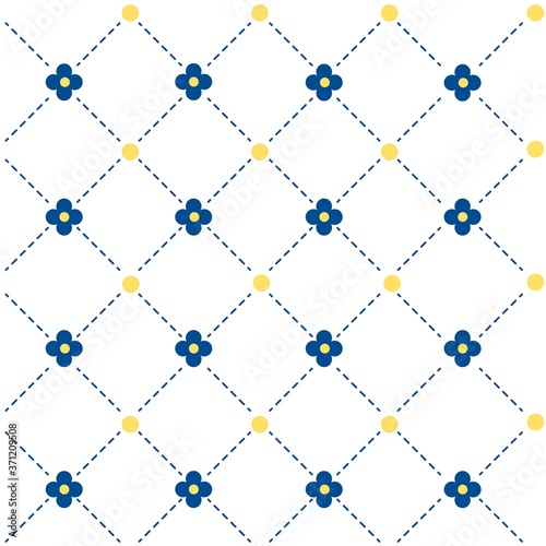 小花柄　キルト風テクスチャ