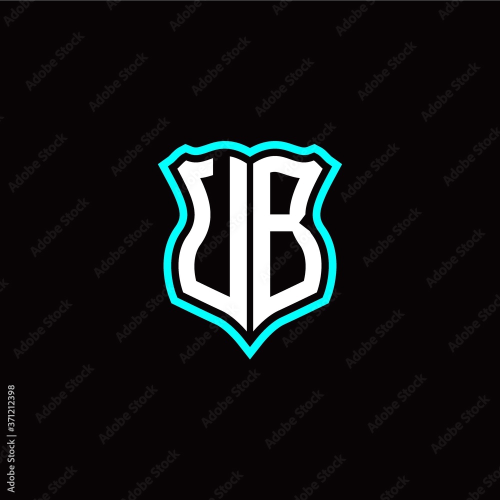 Initial U B letter with shield style logo template vector