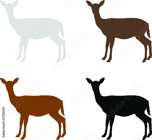set of deer silhouettes