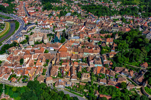 Schäßburg in Rumänien aus der Luft