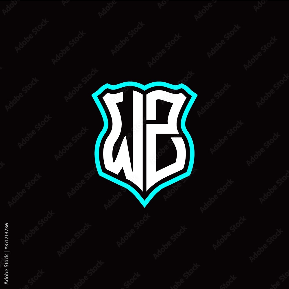 Initial W Z letter with shield style logo template vector Initial W Z letter with shield style logo template vector