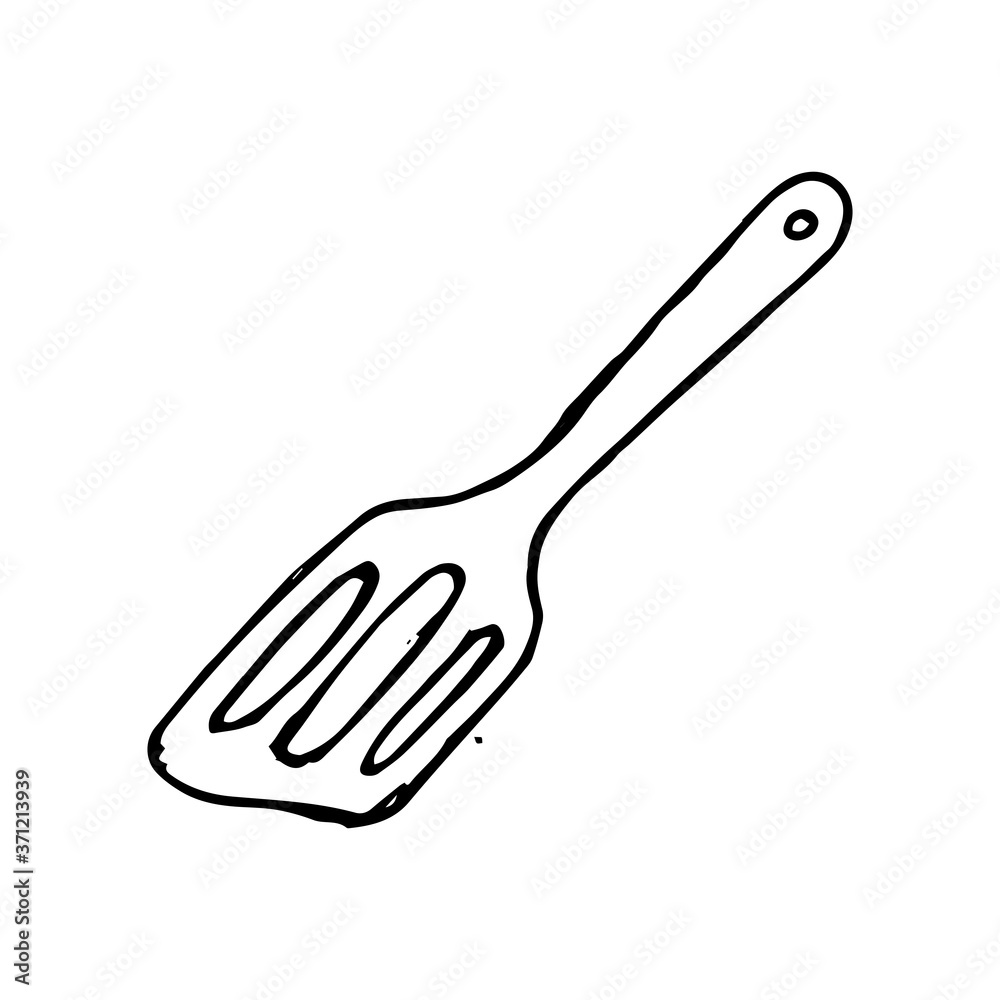 Kitchen spatula hand drawn icon vector Kitchen spatula hand drawn icon vector