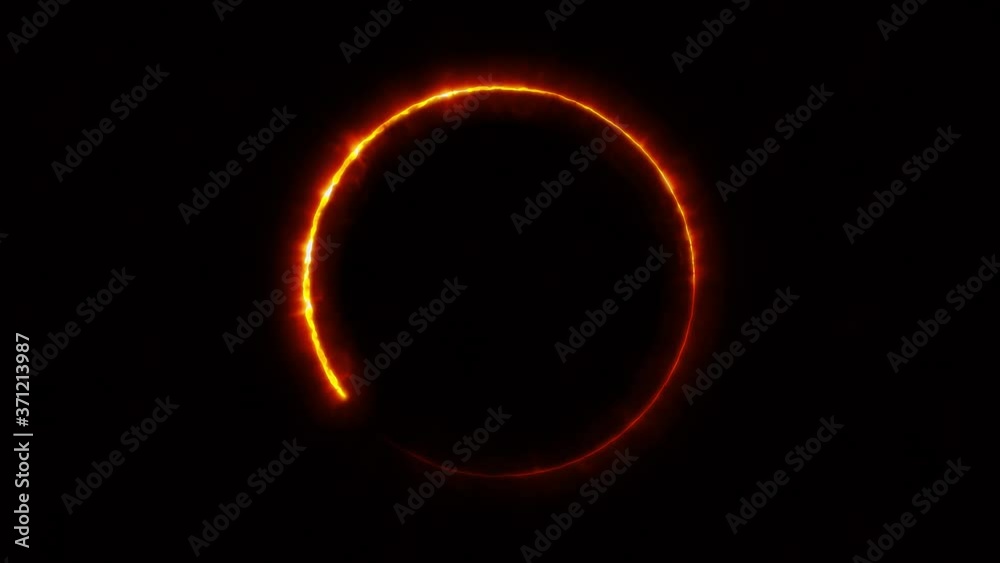 Fire Light Stroke Fx Comet Spinning Loop/ 4k animation of an abstract fire comet circular looping