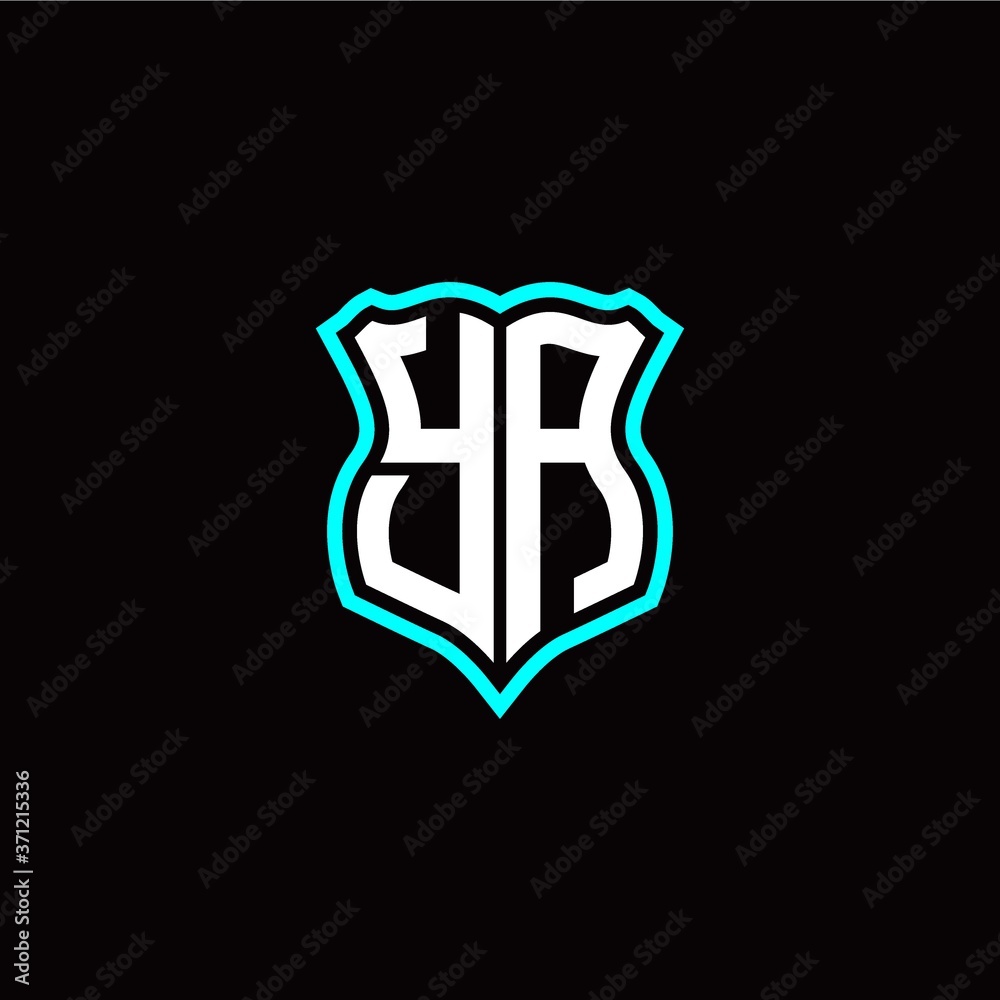 Initial Y A letter with shield style logo template vector Initial Y A letter with shield style logo template vector