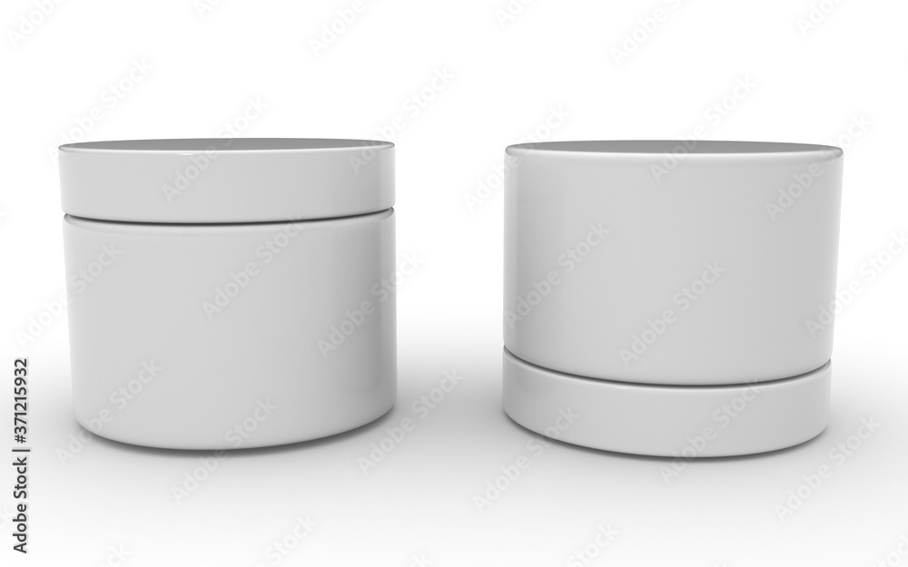 3d cream container on white background 3d cream container on white background